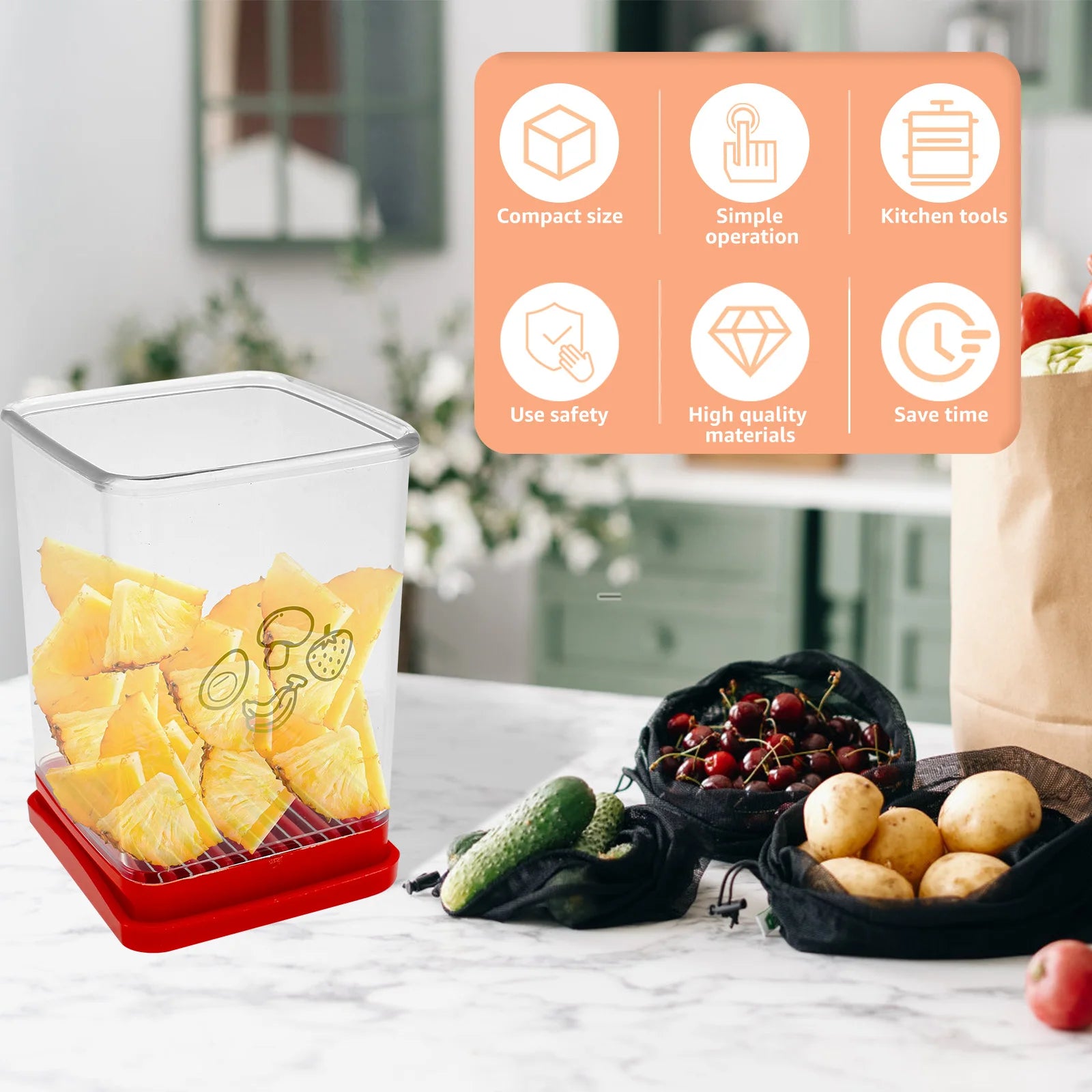 New Fruit Vegetable Speed Slicer with Push Plate Manual Cup Cutter