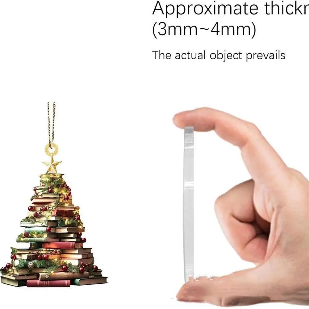 Christmas Ornament Mountain Of Book Christmas Tree Hanging Pendant 2025 Happy New Year Decor 2024 Merry Christmas Decoration