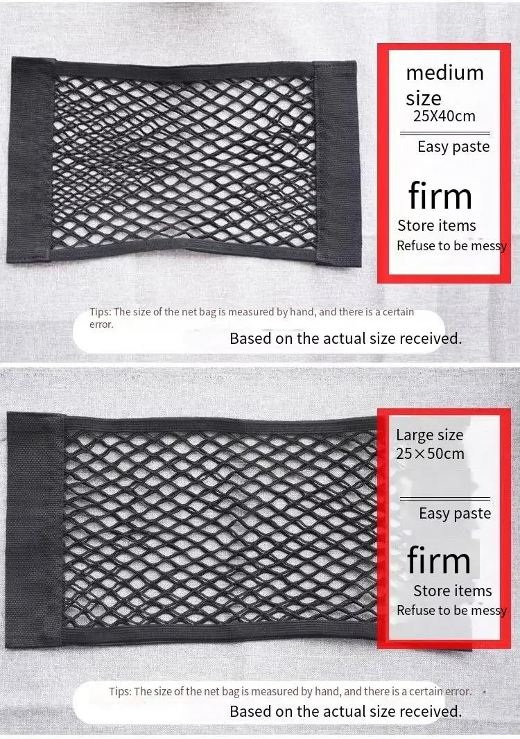 Car Back Rear Trunk Bag Organizer Mesh Net Auto Seat Back Storage Bag Pocket Universal Car Stowing Tidying Elastic String Net