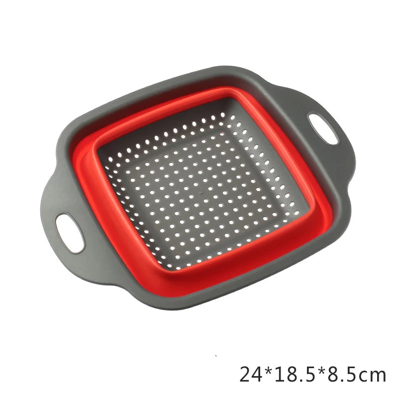 2022 Foldable Vegetable Washing Basket Vegetable Fruit Filter Portable Colander Collapsible Drainer Kitchen Accessories Gadgets