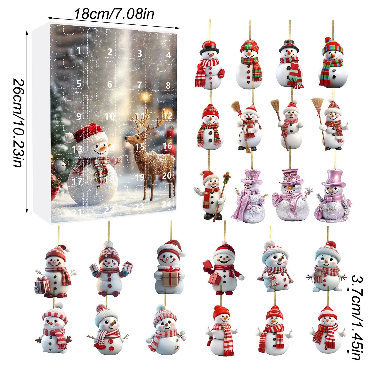 Christmas Advent Calendar 2025 Christmas Countdown Calendars 24 Days of Xmas Surprises with 24 Collectible for Kids Adult Teens