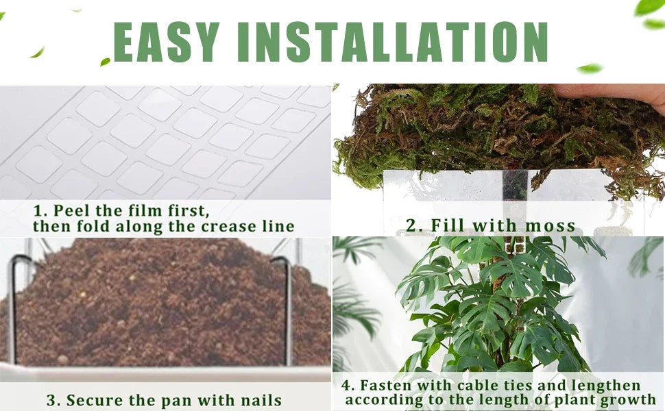 Moss Pole Plastic Plant Stand Indoor Climbing Plants Guardian Tutors Pot Moss Stick For Plants Growth Garden Support Accessories