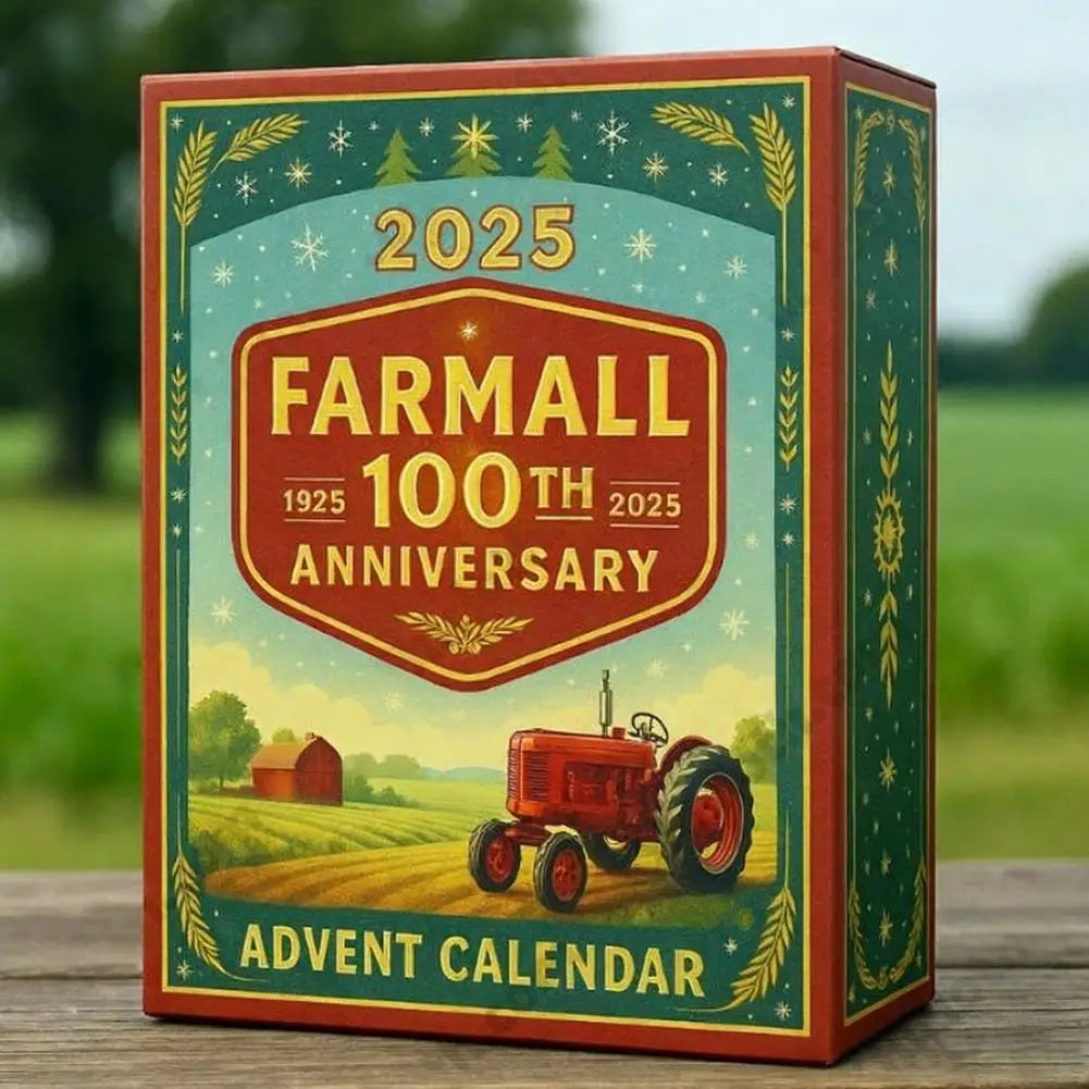2025 Tractor 100th Anniversary Advent Calendar, 24 Days Christmas Countdown Calendar with 24 Different Tractors Ornaments