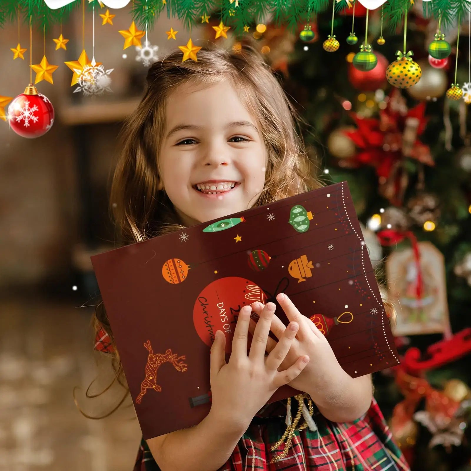 24 Days Refillable Christmas Advent Calendar with Treat Boxes, Holiday Countdown for Home Decor & Family Activities for Kids