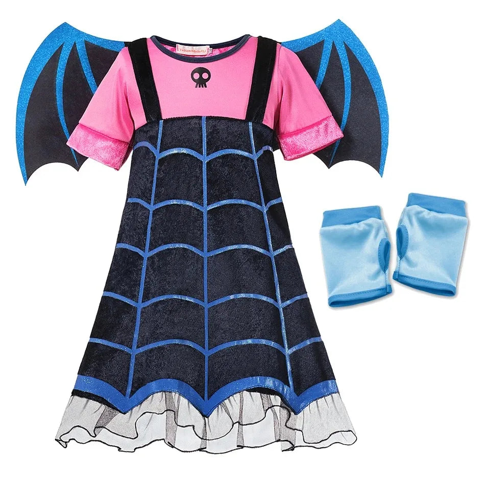 Vampirina Cosplay Dress Girl Kids Princess Clothes Charms Dress Up Christmas Halloween Costume Children Carnival Party