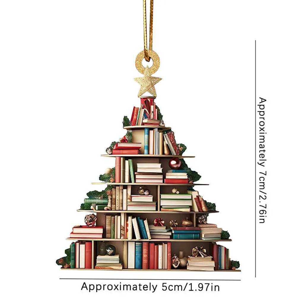 Christmas Ornament Mountain Of Book Christmas Tree Hanging Pendant 2025 Happy New Year Decor 2024 Merry Christmas Decoration