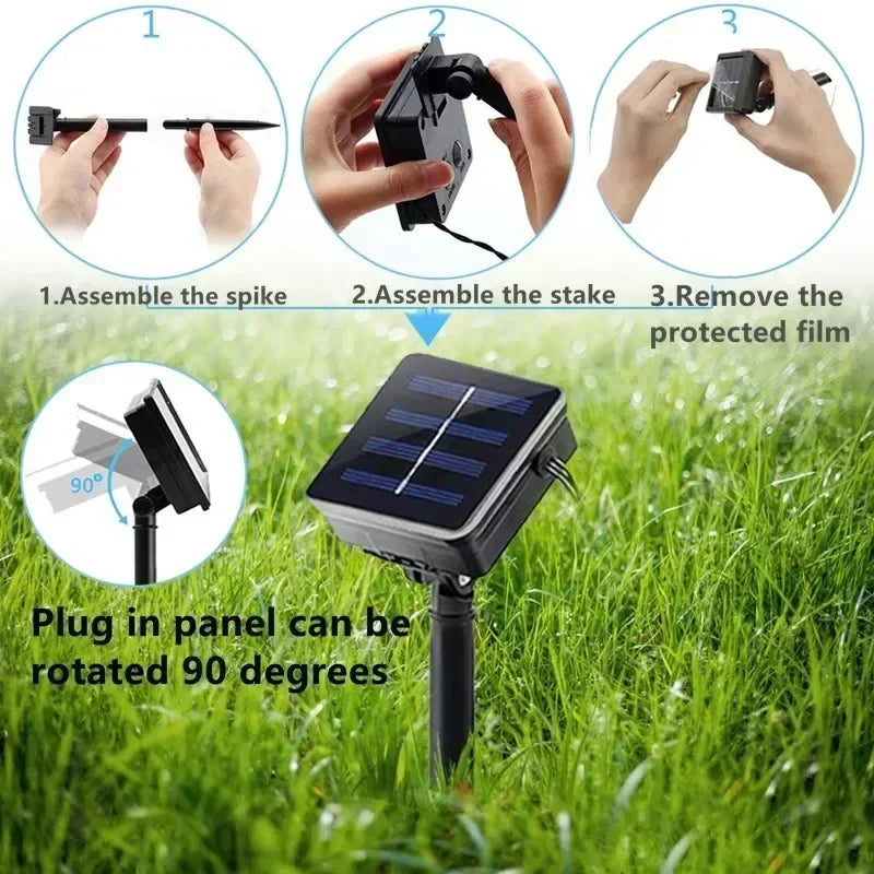 1 Set of Solar Light String OutdoOr Waterproof 8-mode Copper Wire, Fairy Tale Light, Christmas Light, Used for Outdoor Garden