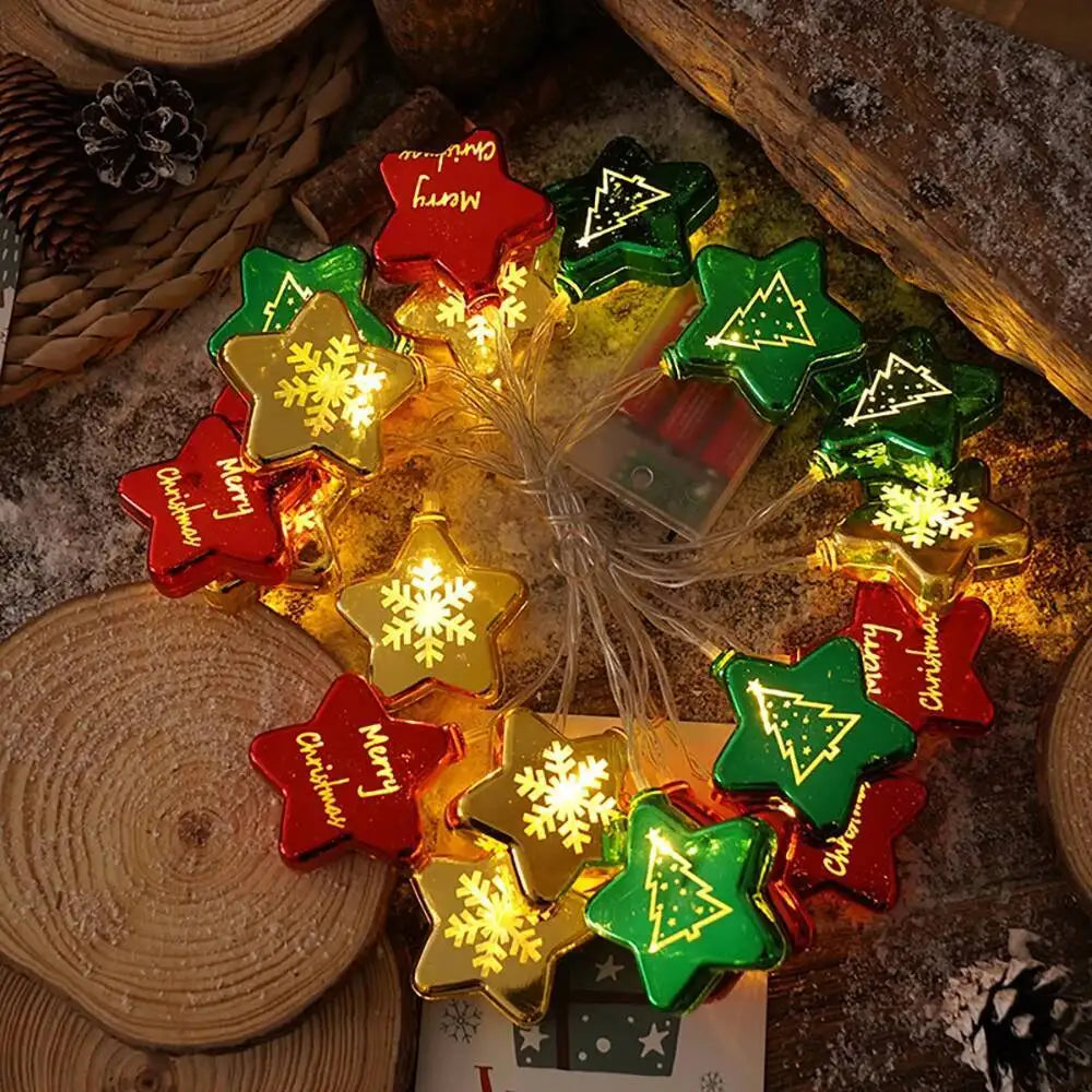 1.5M/3M Christmas Lights String,Christmas Balls Star Fairy Light Garland,Xmas Hanging Lamp,Christmas Home Decoration 2025