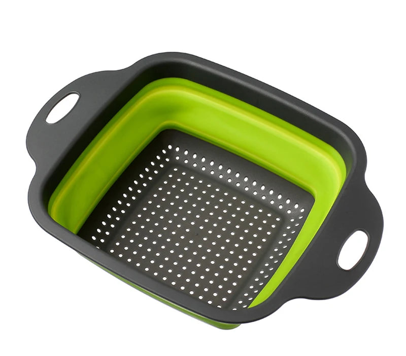 2022 Foldable Vegetable Washing Basket Vegetable Fruit Filter Portable Colander Collapsible Drainer Kitchen Accessories Gadgets
