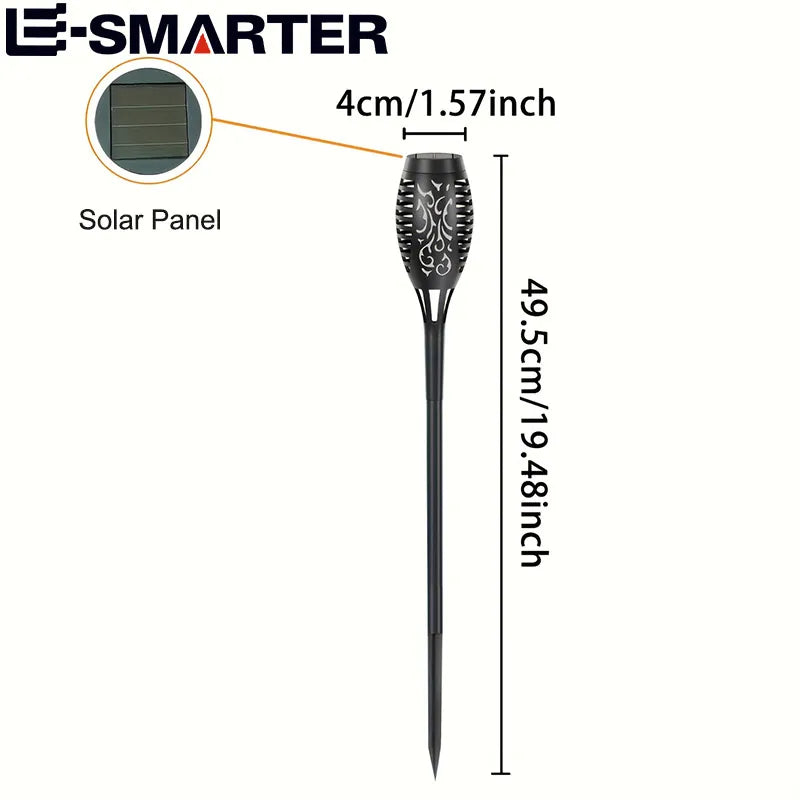 12LED Solar Flame Torch Light Flickering Light Waterproof Garden Decoration Outdoor Lawn Path Yard Patio Floor Lamp