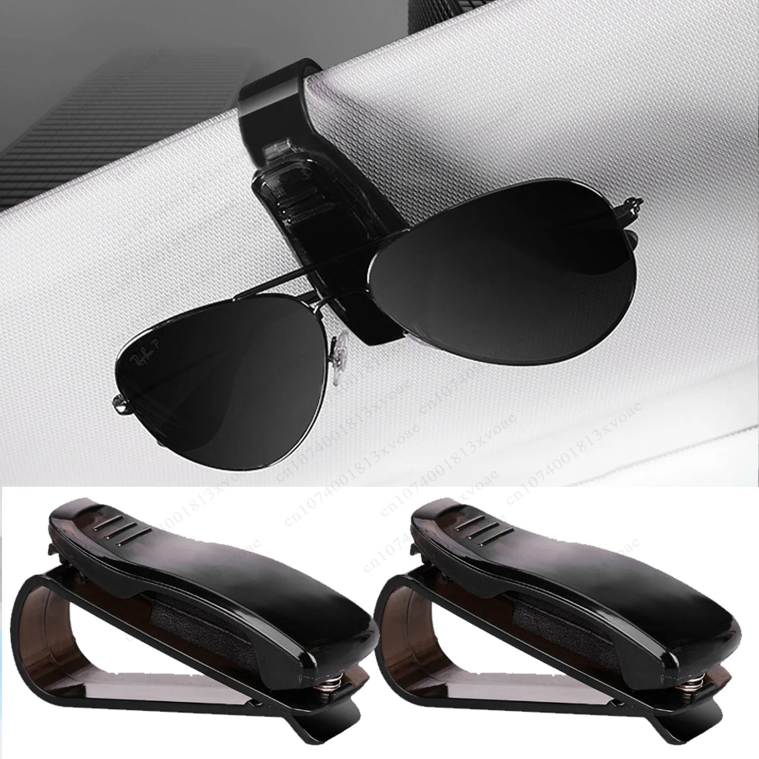 Sunglasses Holder Is Suitable for Car Sun shades Magnetic Leather Sunglasses Clip and Ticket Clip Car Sunshade Accessories