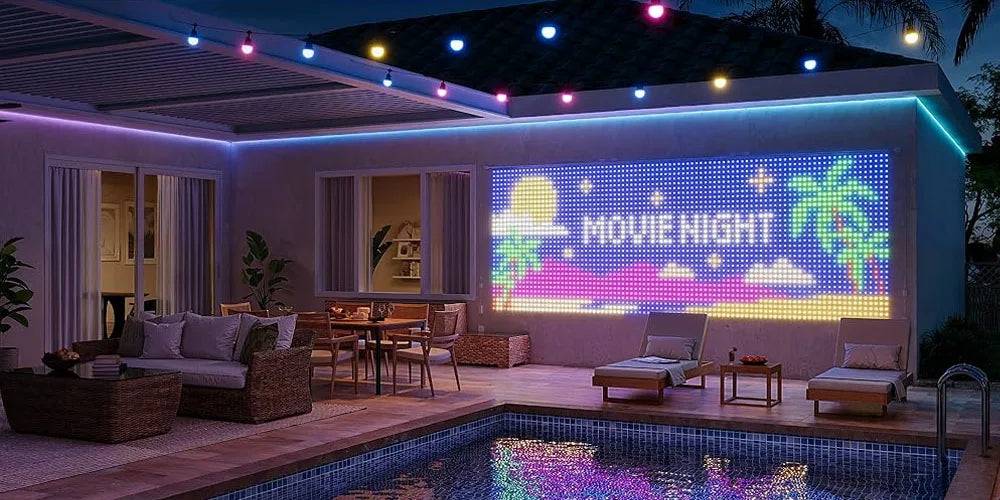 Christmas Light Smart LED Curtain Lights App Control Music Sync DIY Pattern IP67 Waterproof for Indoor Outdoor Party Decor