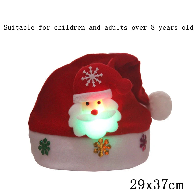 NEW 50 Designs LED Christmas Hats Beanie New Year Knitted Illuminate Warm Hat Christmas Tree Snowman Kids Adults Hat