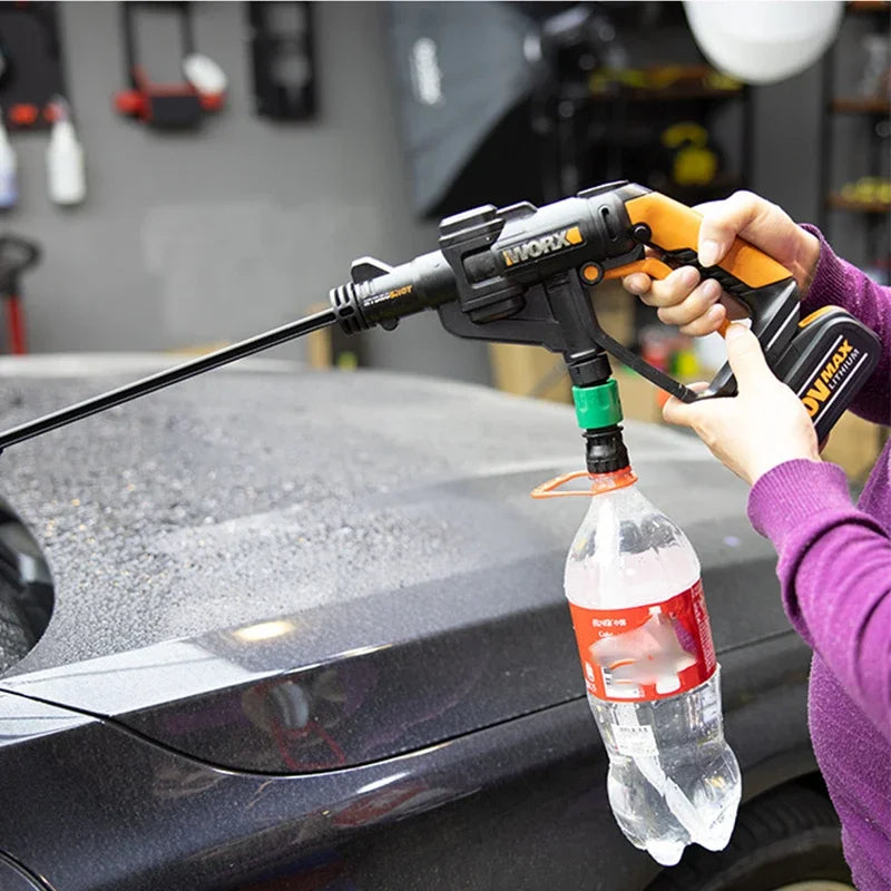 Lithium Battery Washer Gun With Coke Bottle High Pressure Washer Gun Hose Quick Connection Wash Car Cleaning Accessories