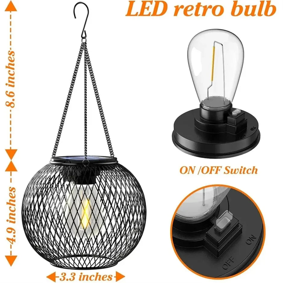 Solar Lantern Outdoor, Ortiny Upgraded Solar Lights for Outside Decorative Outdoor Hanging Lights Waterproof Solar Lanterns