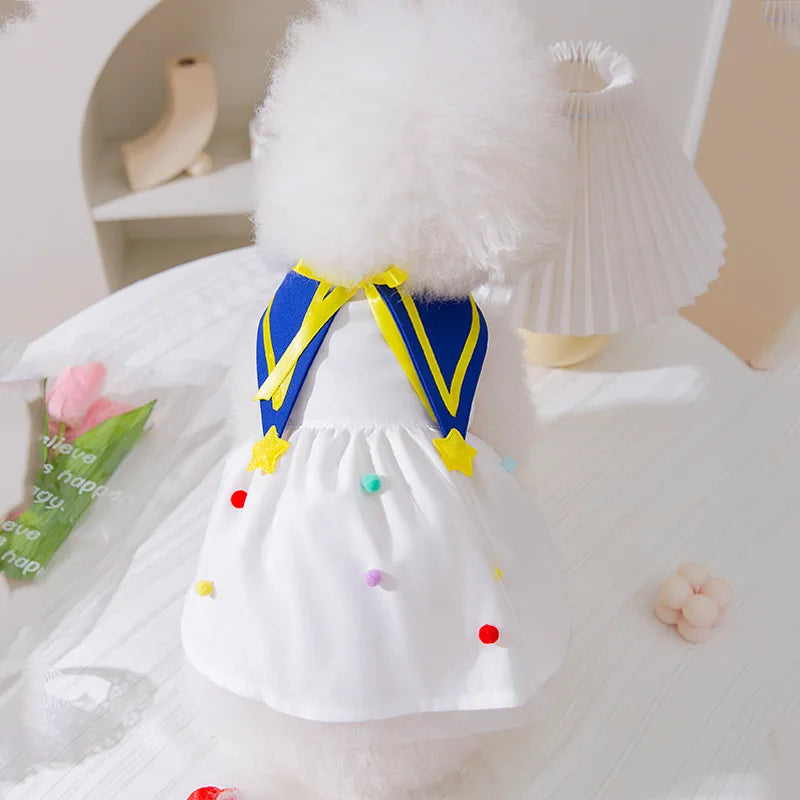 Dog Princess Dress Cute Pet Dog Mesh Dress Kitten Puppy Pet Skirt Summer Dog Dress Bow Lace Korean Poodle Chihuahua Dog Clothes