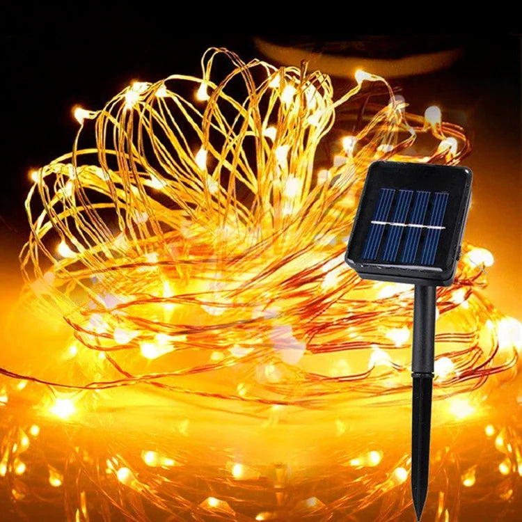 1 Set of Solar Light String OutdoOr Waterproof 8-mode Copper Wire, Fairy Tale Light, Christmas Light, Used for Outdoor Garden