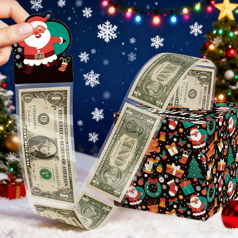 Christmas Money Gift Box Christmas Party Favors Gifts 2025 Navidad Suprise for Friends New Year Party Accessories
