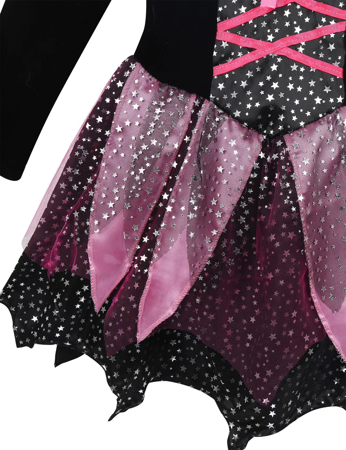 God Mother Fairy Dress with Witch Hat Wand Bag Girls Halloween Costume Witch Cosplay All Saint's Day 4Pcs Wizard Vestidos Suit