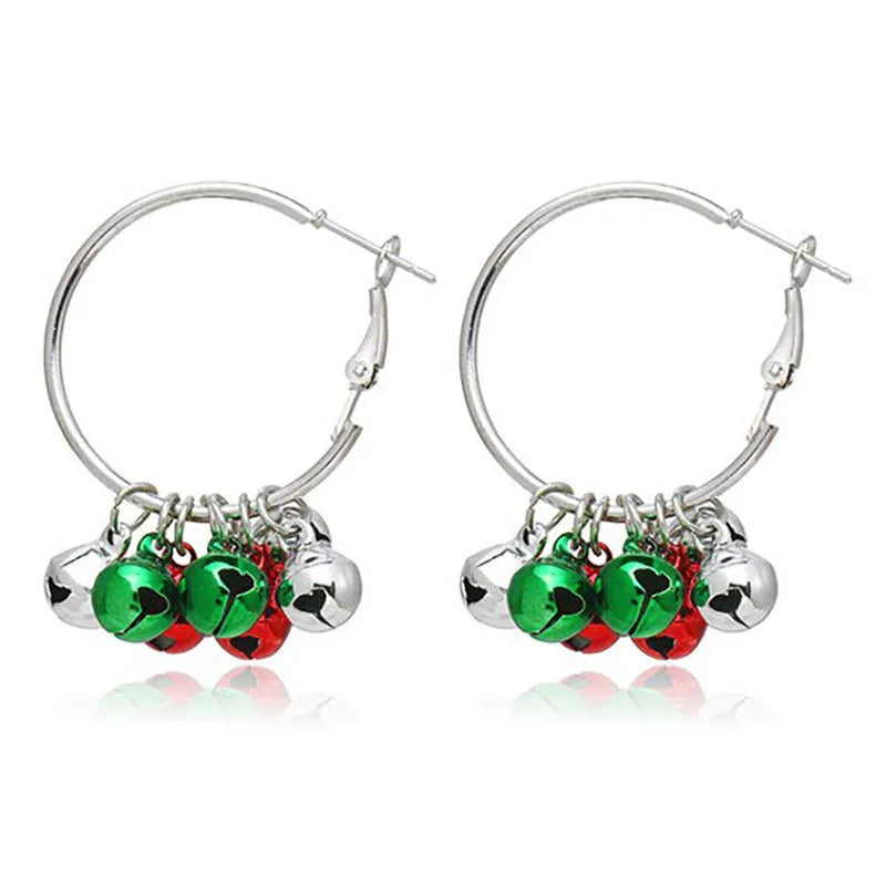Fashion Christmas Tree Drop Earrings Small Bell Snowflake Earings for Women Cute Bowknot Dangle Earring New Year Gift Brincos