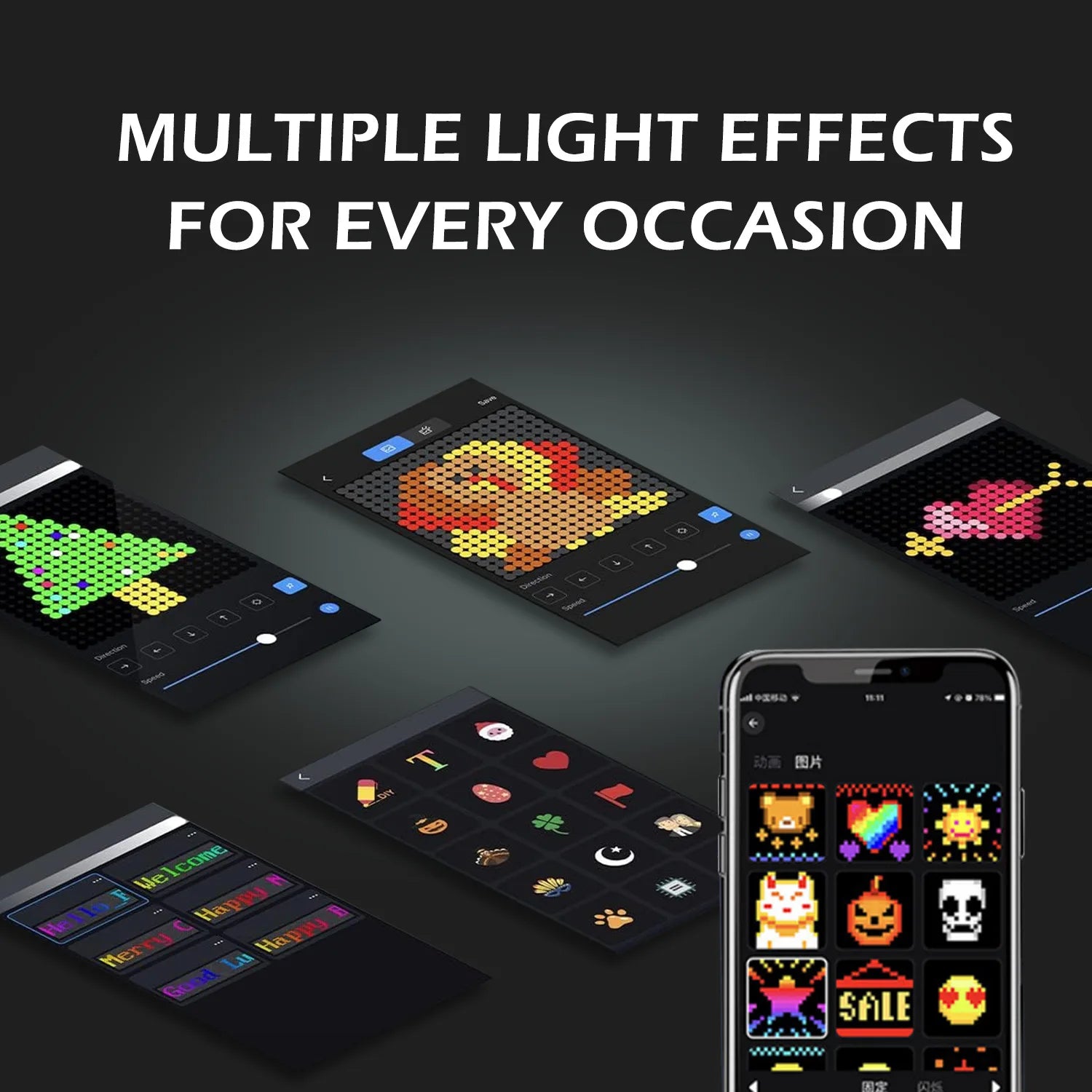 APP Control Smart LED Curtain Lights Sting USB 5V Fairy Light DIY Text Pattern Display for Room Outdoor Garden Christmas Decor