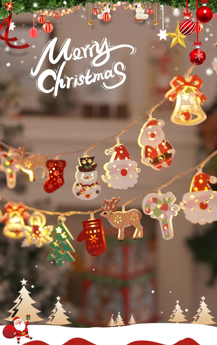 1.5/3M Christmas LED String Light Xmas Tree Hanging Lamp Fairy Light Garland FOR Home Decoration Ornament 2025 New Year Gifts