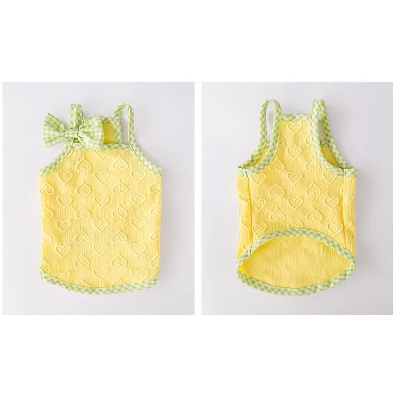 Puppy Summer Clothes Suspender Vest for Small Dogs 2025 Dog Clothing Chihuahua Dog Cooling Vest Love Relief Girls Dog T-Shirt