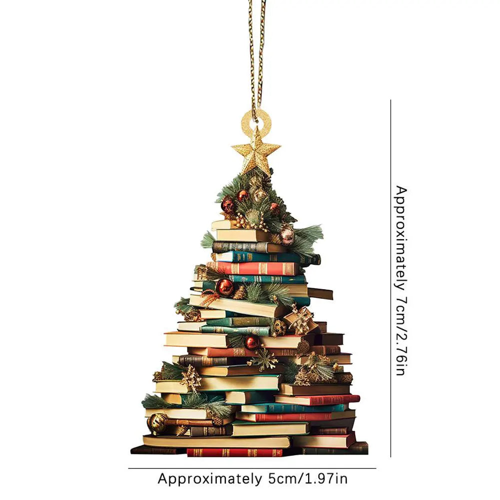 Christmas Ornament Mountain Of Book Christmas Tree Hanging Pendant 2025 Happy New Year Decor 2024 Merry Christmas Decoration