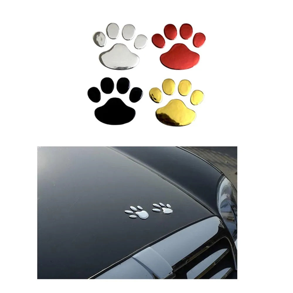 2pcs/Set Car PVC Sticker Cool Design Paw 3D Animal Dog Cat Bear Foot Prints Footprint Decal Car Stickers Accessories