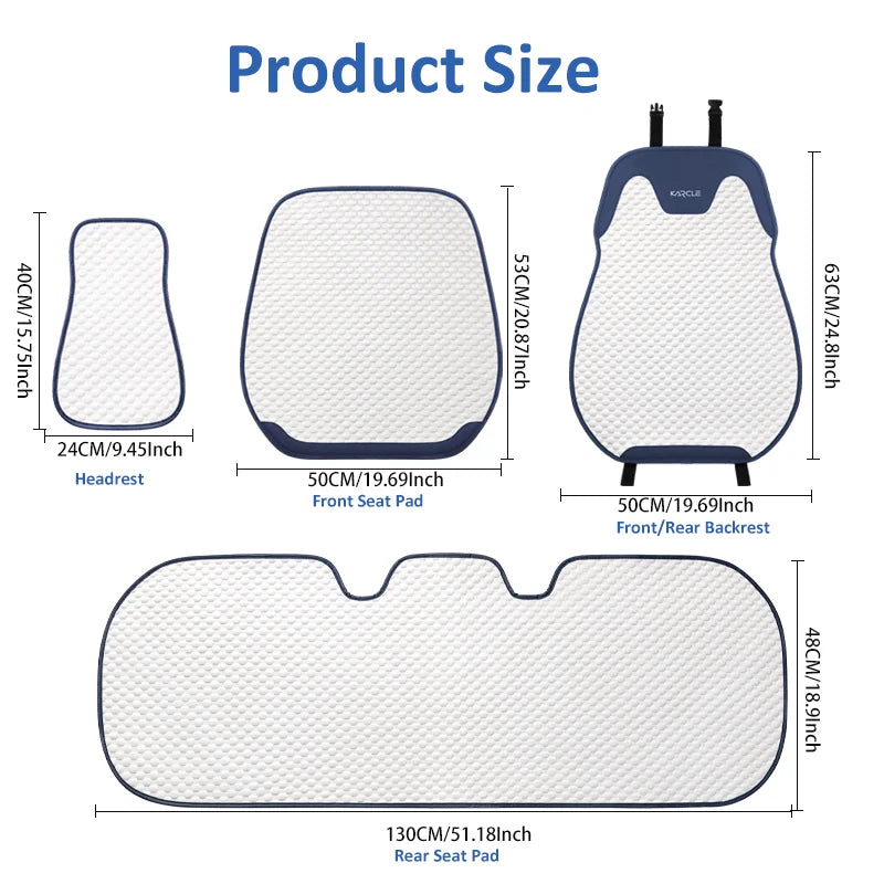 Universal Ice Silk Summer Car Seat Covers Breathable Car Seat Covers Full Set Sweat Absorption Auto Seat Cushion Car Accessories