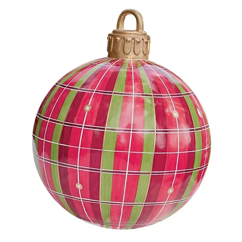 2024 Christmas 60cm Outdoor Inflatable Ball PVC Giant Big Ball Tree Ornament Outdoor Toy Ball Christmas Gift Ornament  2025