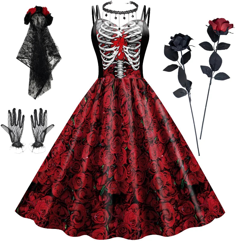 Kids Halloween Cosplay Vampire Costume Girl Black Tutu Dress Carnival Costumes for Kids Gothic Horror Clothes Halloween Gifts