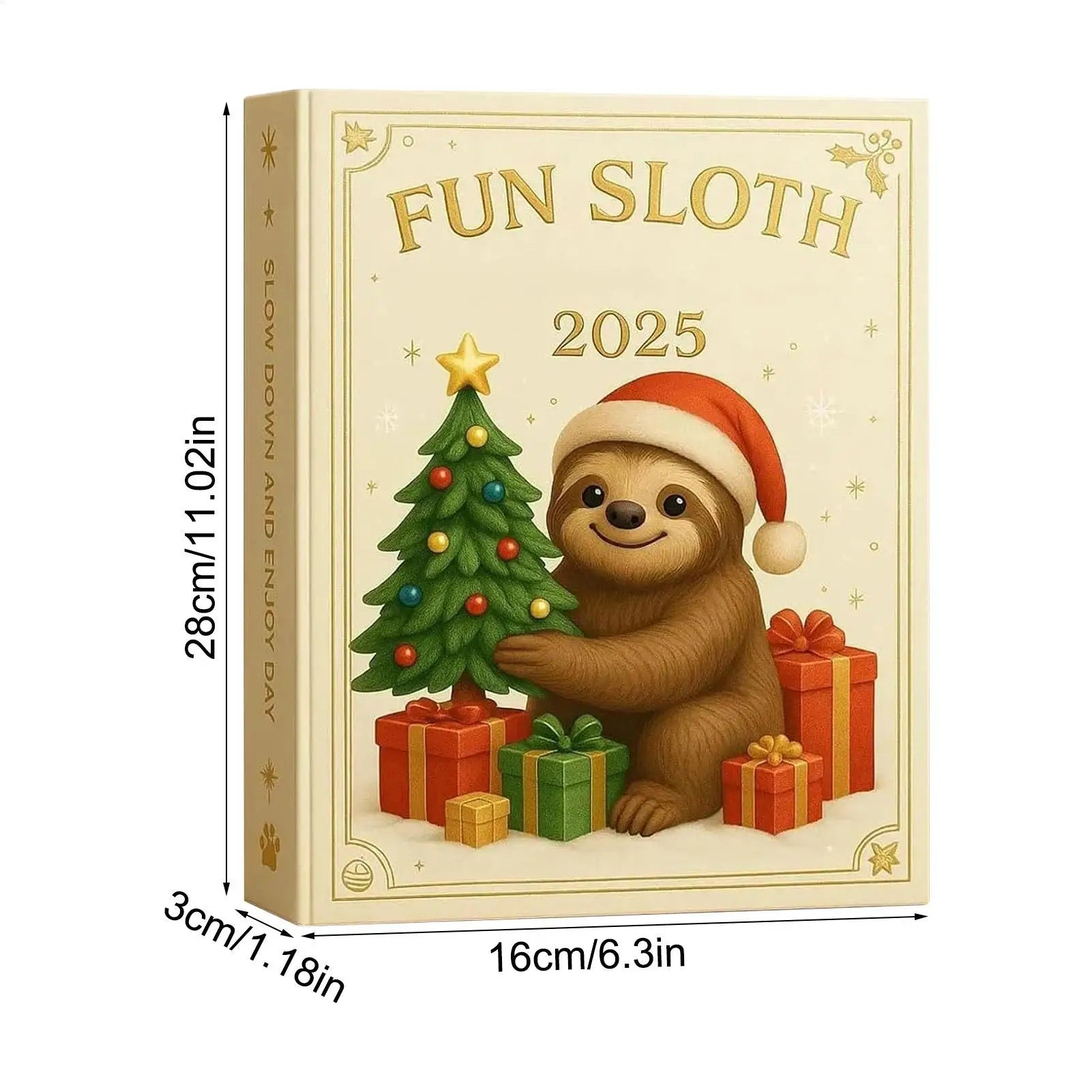 Sloth Christmas Countdown Calendar Acrylic Ornament 24 Days Advent Decor for Home Holiday Party Celebration Winter Xmas Gift