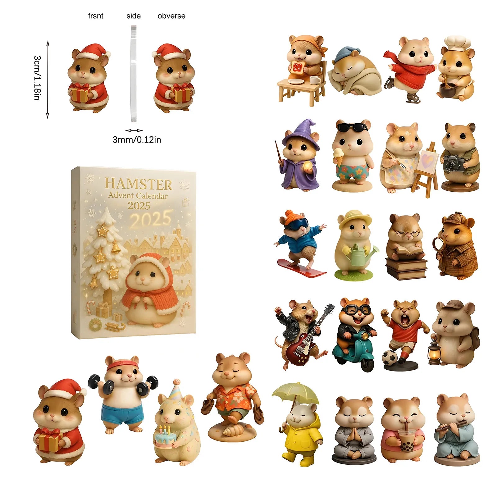 24 Days Christmas Cute Mouse Advent Calendar Countdown Calendar Collectibles Christmas Advent Calendar Christmas Party Decor 2d