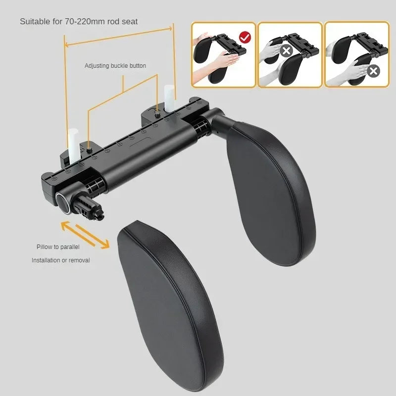 Car Neck Headrest Pillow Cushion Seat Memory Foam Pad Sleep Side Head Telescopic Support on Cervical Spine for Adults Child