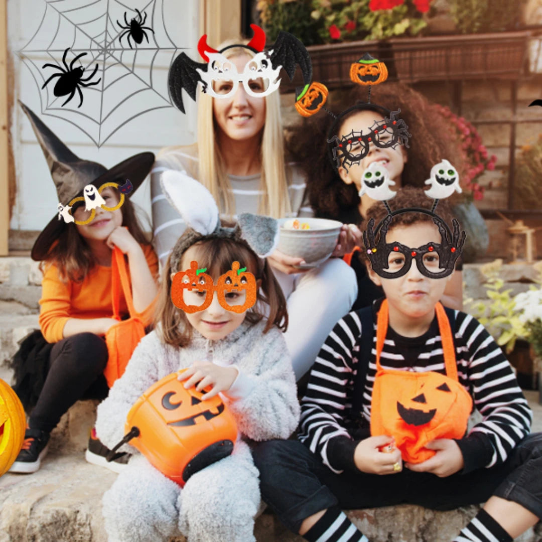 12-100Pcs Halloween Party Favors Glasses for Kids Family Halloween Treat Bag Stuffers Party Eyeglasses Trick or Treat Supplies