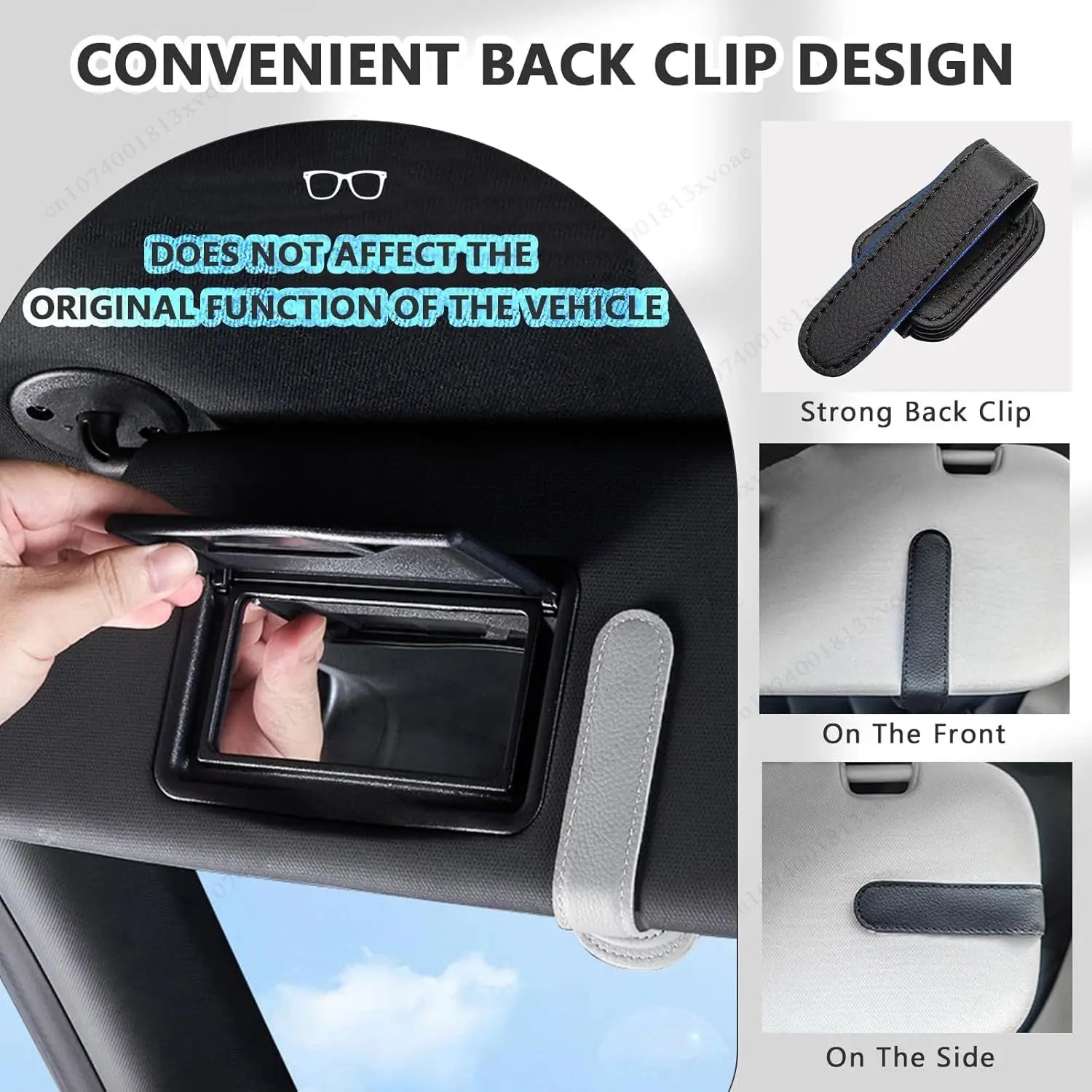 Sunglasses Holder Is Suitable for Car Sun shades Magnetic Leather Sunglasses Clip and Ticket Clip Car Sunshade Accessories