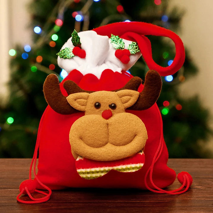 1-20PCS Christmas Tote Bag Snowman Bear Candy Bag Children Gift Bag Storage Bag Christmas Decoration