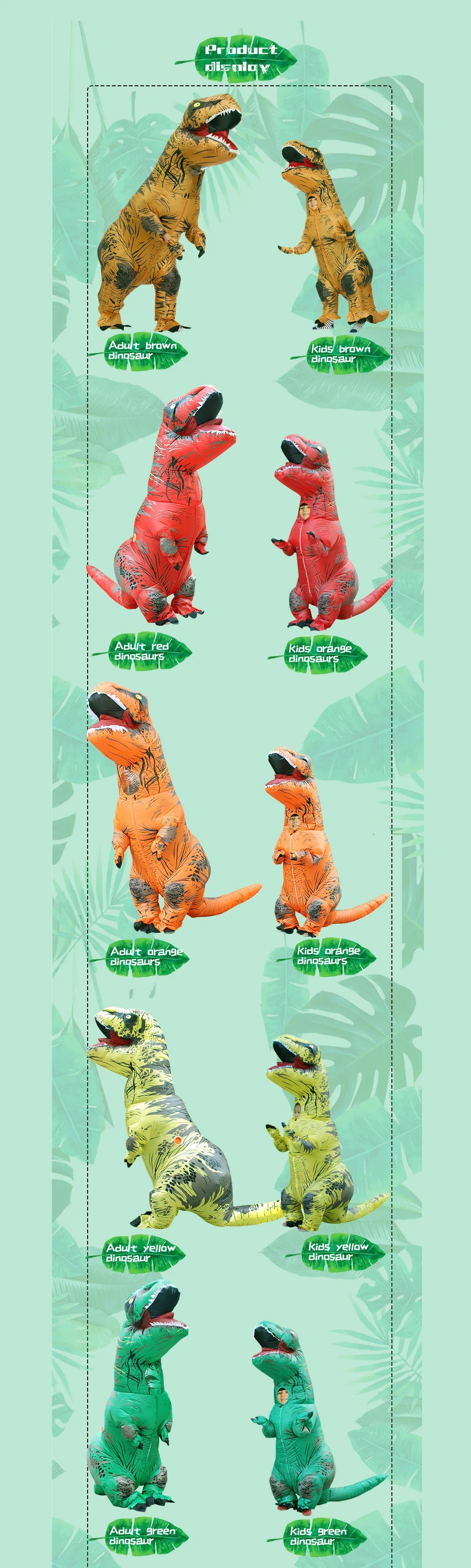 Halloween T-Rex Dinosaur Inflatable Costume Full Body Dinosaur Cosplay Adult Costumes Funny Party Props Christmas Costume Kids