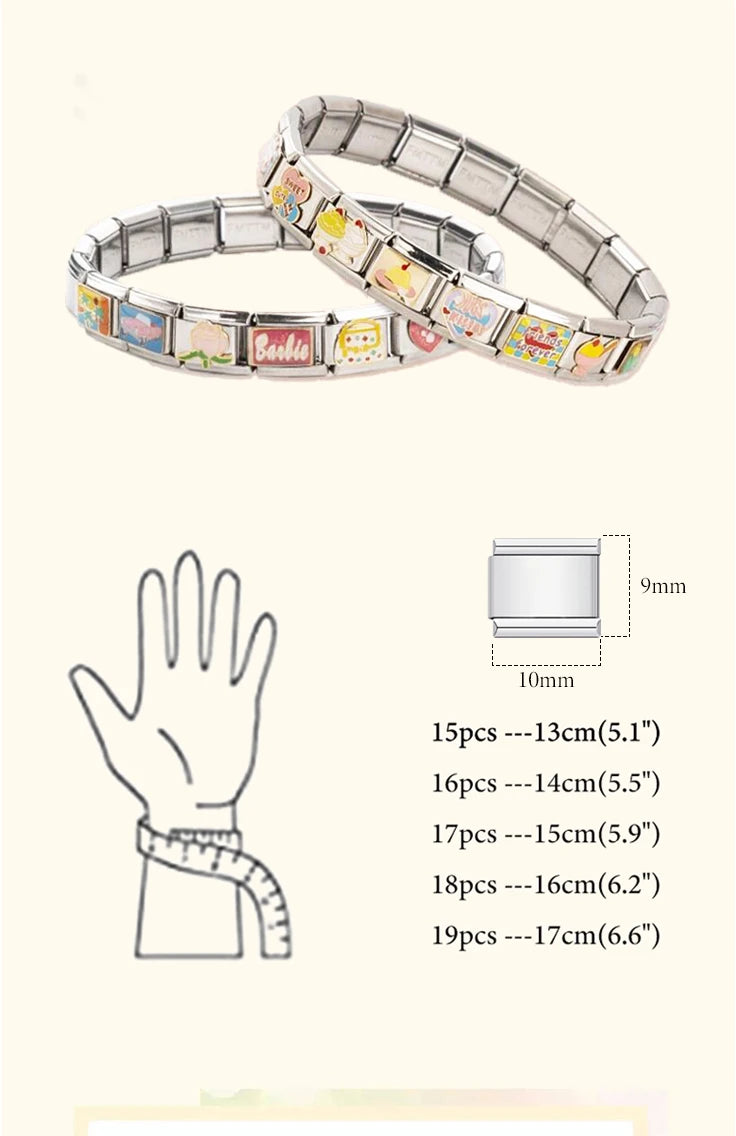 2025 New Original Christmas Tree Santa Claus Italian Charm Links Fit 9mm Bracelet Stainless Steel Jewelry Making Christmas Gift