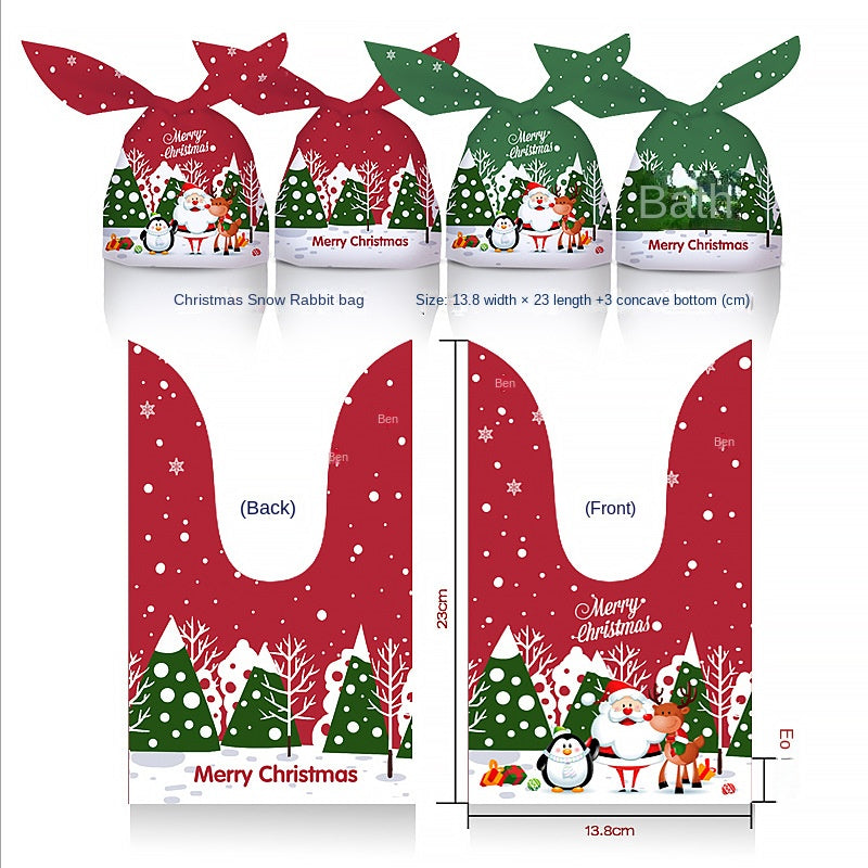 50PCS Santa Claus Snowman Candy Bags Christmas Plastic Gift Bag Merry Christmas Decorations Noel Gifts New Year