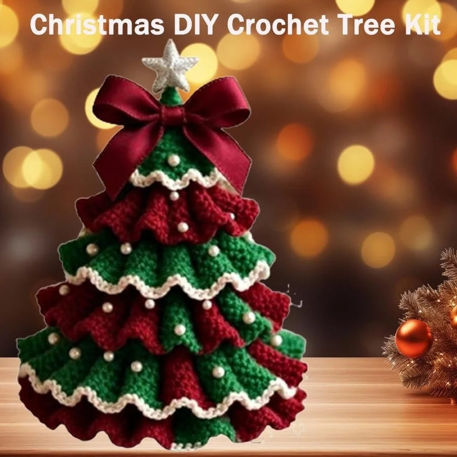 1pc Crochet Christmas Tree Kit - Handmade Holiday Decoration Set, Perfect for Christmas Party Decorations, Christmas Decorations