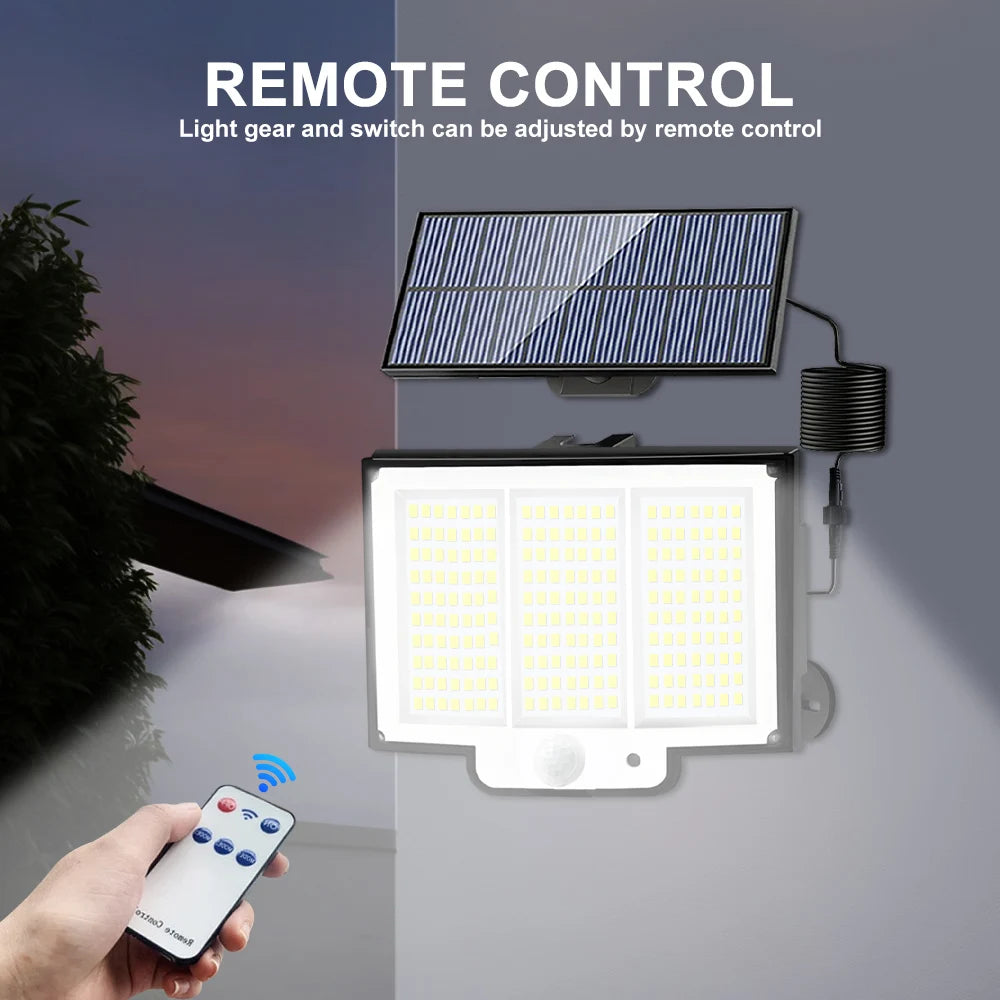 Solar Lights Outdoor Garden 200/288LED Solar Security Light Motion Sensor 3 Mode Waterproof Solar Powered Flood Lamp Yard Garage