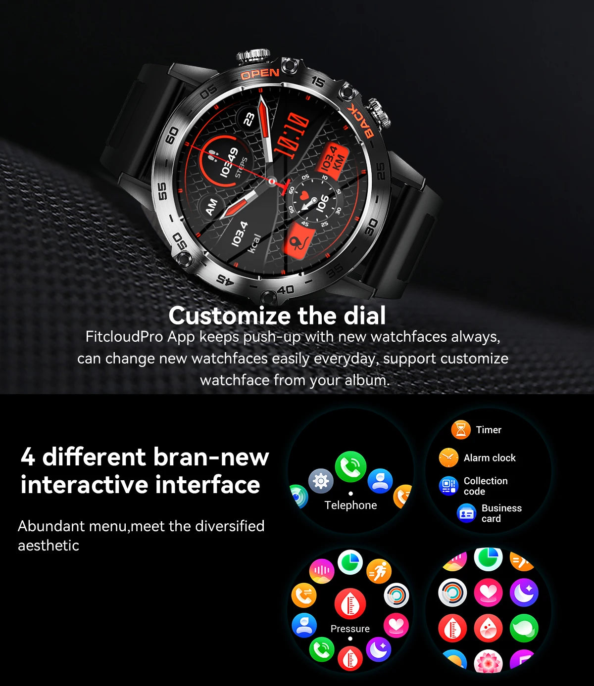 Abelanja Steel 1.39 Bluetooth Call Smart Watch Men Sports Fitness Tracker Watches IP67 Waterproof Smartwatch for Android IOS K52
