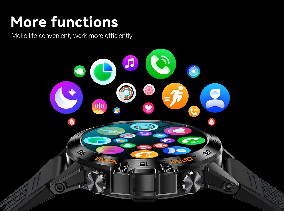Abelanja Steel 1.39 Bluetooth Call Smart Watch Men Sports Fitness Tracker Watches IP67 Waterproof Smartwatch for Android IOS K52