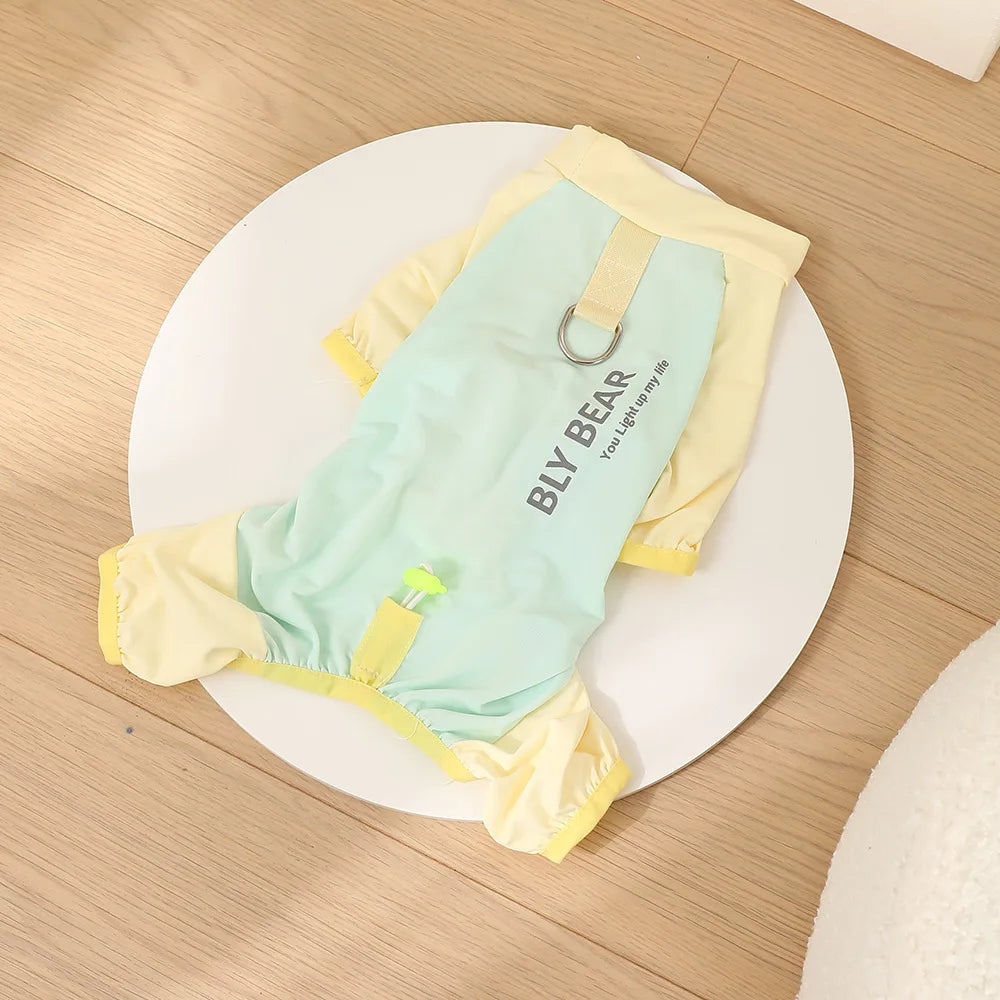 Dog Mesh Clothes Summer  Sun Protection Shirt UV 50+ Cooling outdoor wear for Beach Hiking Puppy Jumpsuit  Hoodie Pajamas