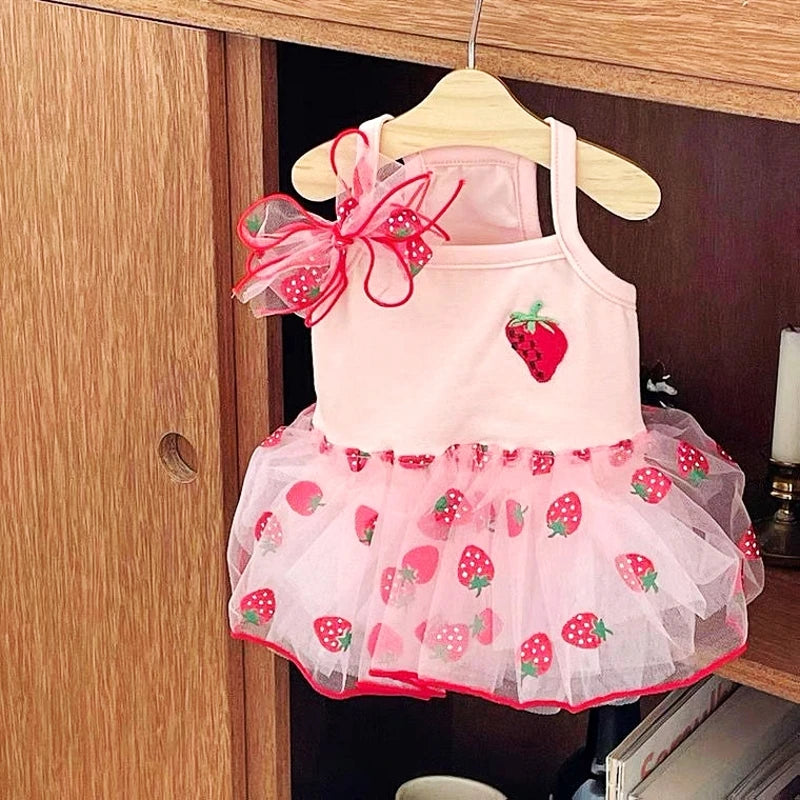 Dog Princess Dress Cute Pet Dog Mesh Dress Kitten Puppy Pet Skirt Summer Dog Dress Bow Lace Korean Poodle Chihuahua Dog Clothes