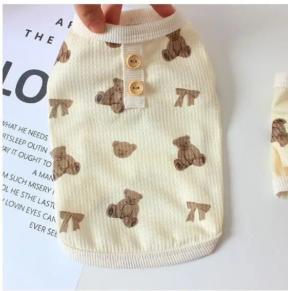Pet Dog Jumpsuits Bear Vest Spring Summer Clothes for Teddy French Bulldog Comfort Breathable Puppy Custume