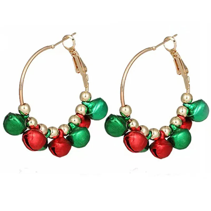 Fashion Christmas Tree Drop Earrings Small Bell Snowflake Earings for Women Cute Bowknot Dangle Earring New Year Gift Brincos