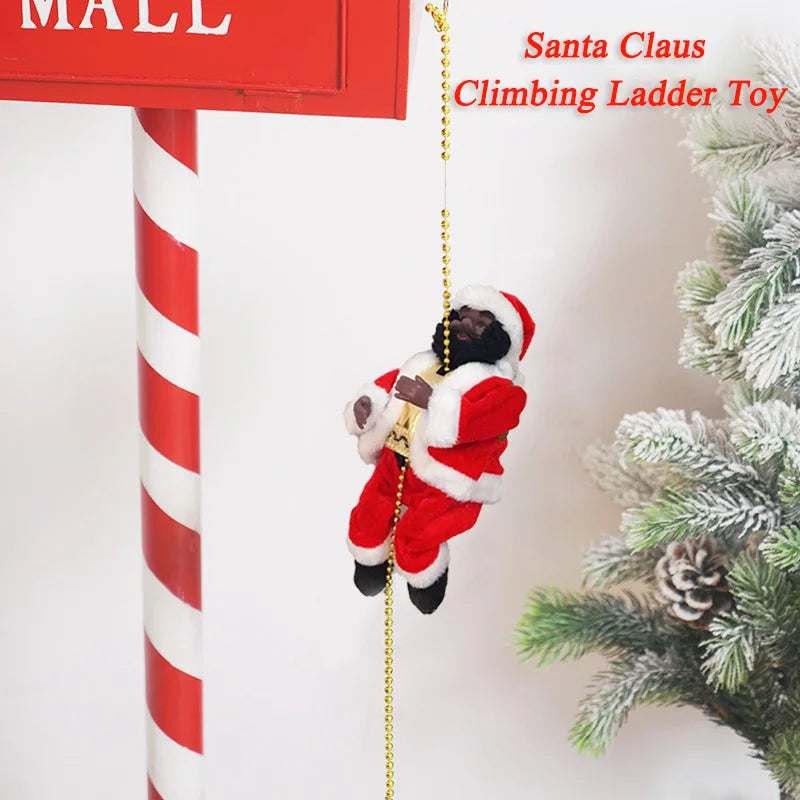 Funny Electric Santa Claus Climb Up and Down Climbing Santa With Light Music For Home Shop Xmas Wall Window Hanging Decor